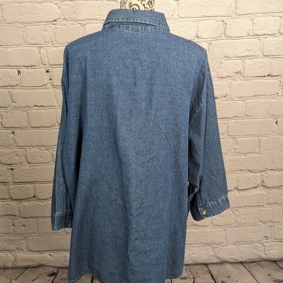 Maggie & Max Women's Long Sleeve Button Up Stitch Front Top Plus Size 4x B18 - Picture 9 of 9